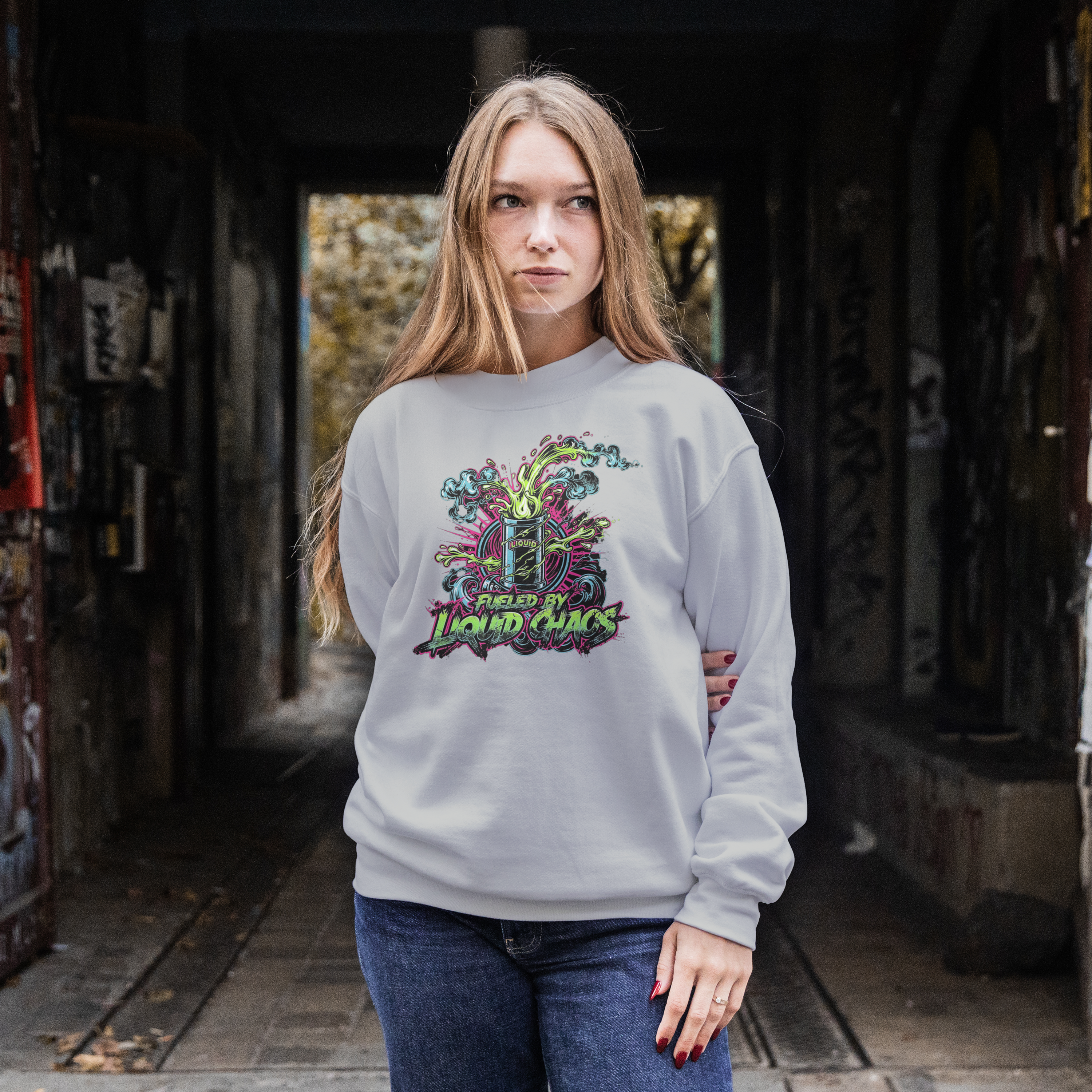 Fueled by Liquid Chaos Design – Energy Drink Addict Graphic Clothing | Unisex Streetwear