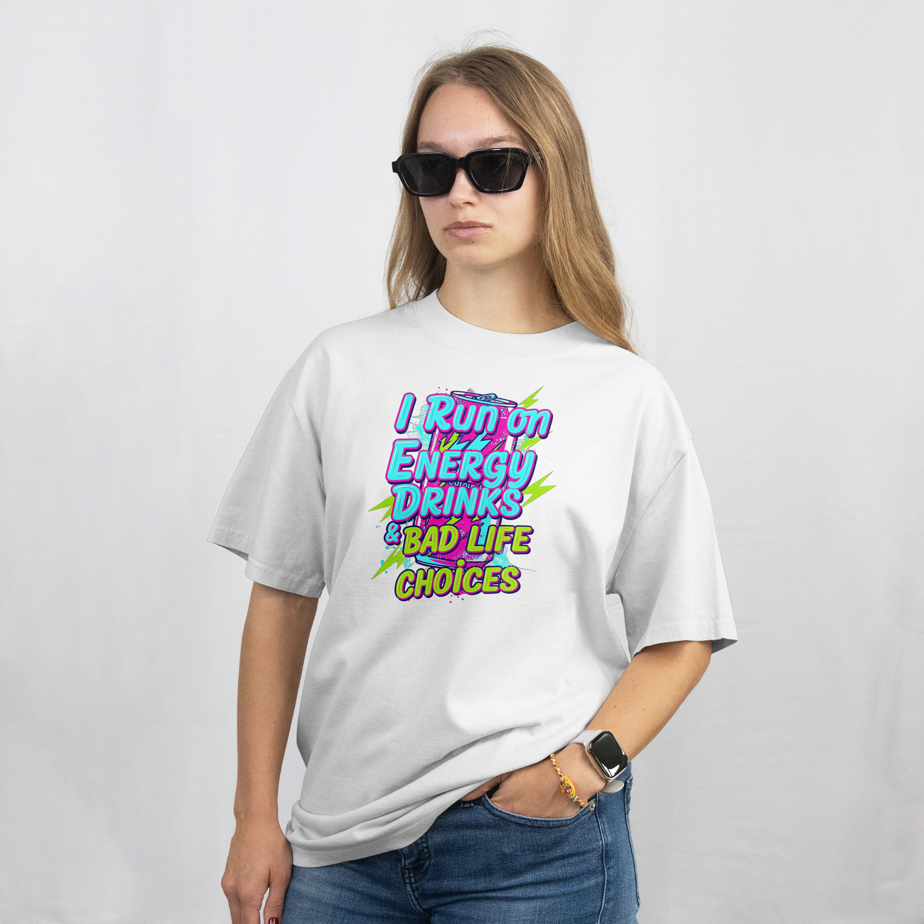 I Run on Energy Drinks & Bad Life Choices – Funny Energy Drink Design (T-Shirts, Hoodies & More)