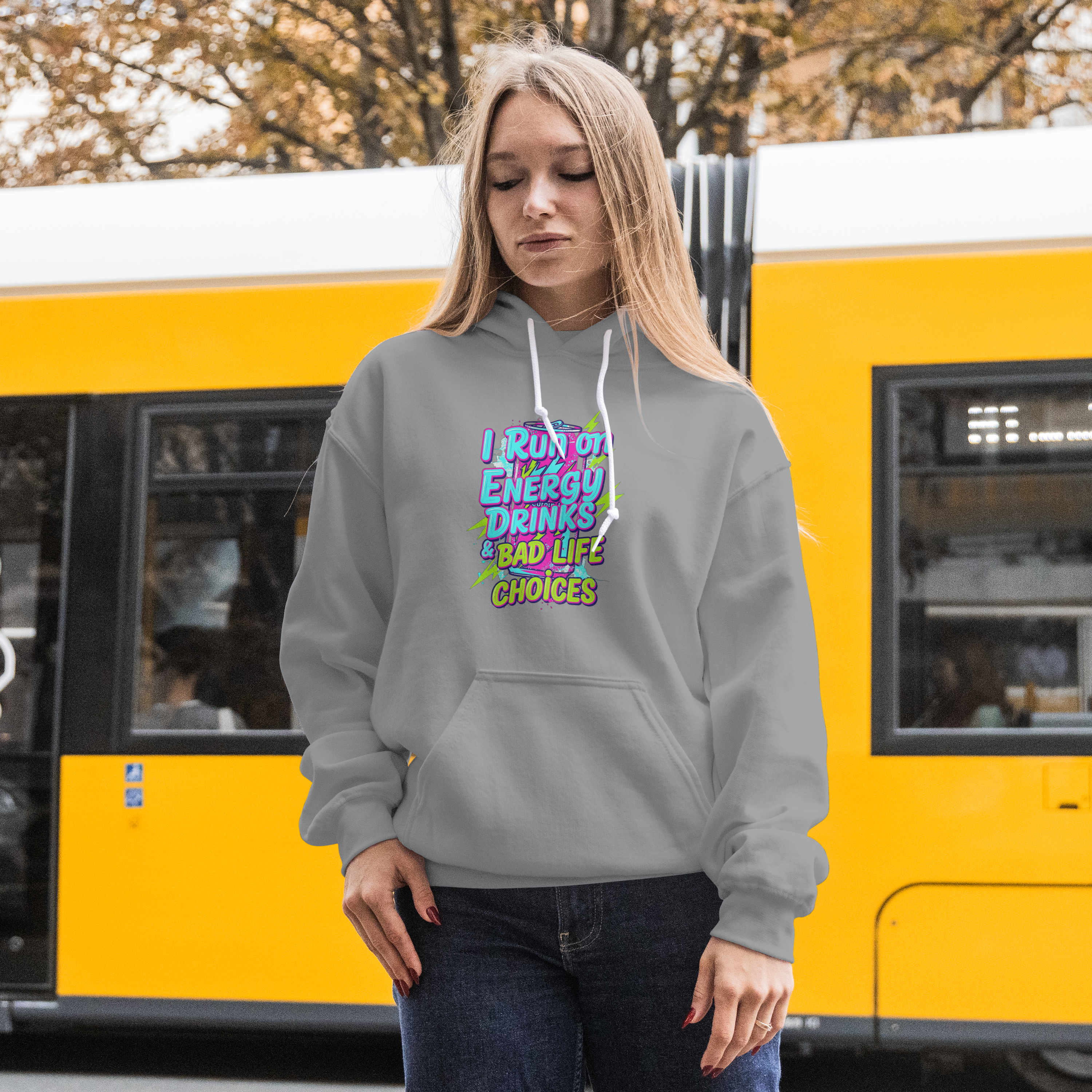 I Run on Energy Drinks & Bad Life Choices – Funny Energy Drink Design (T-Shirts, Hoodies & More)