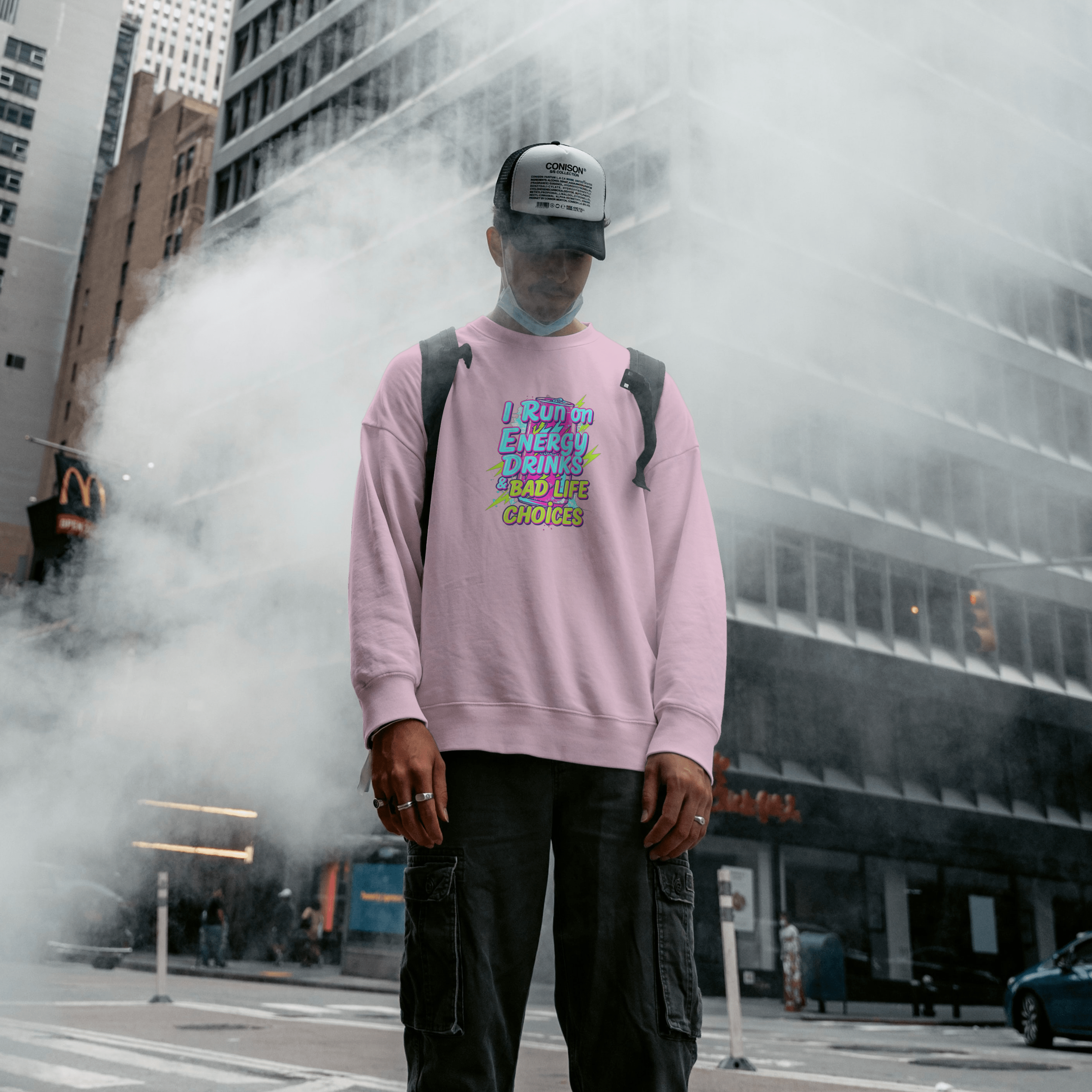 I Run on Energy Drinks & Bad Life Choices – Funny Energy Drink Design (T-Shirts, Hoodies & More)