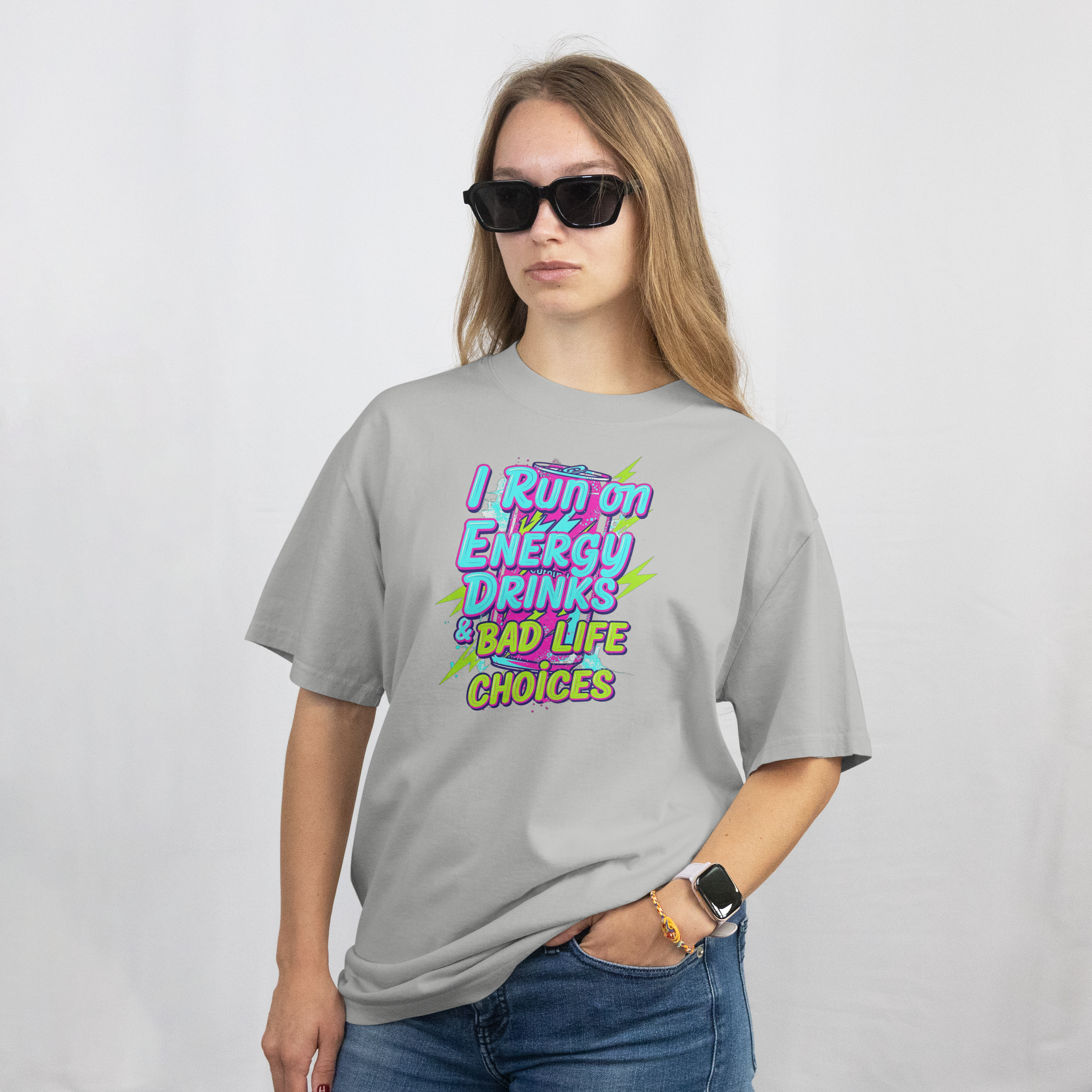 I Run on Energy Drinks & Bad Life Choices – Funny Energy Drink Design (T-Shirts, Hoodies & More)