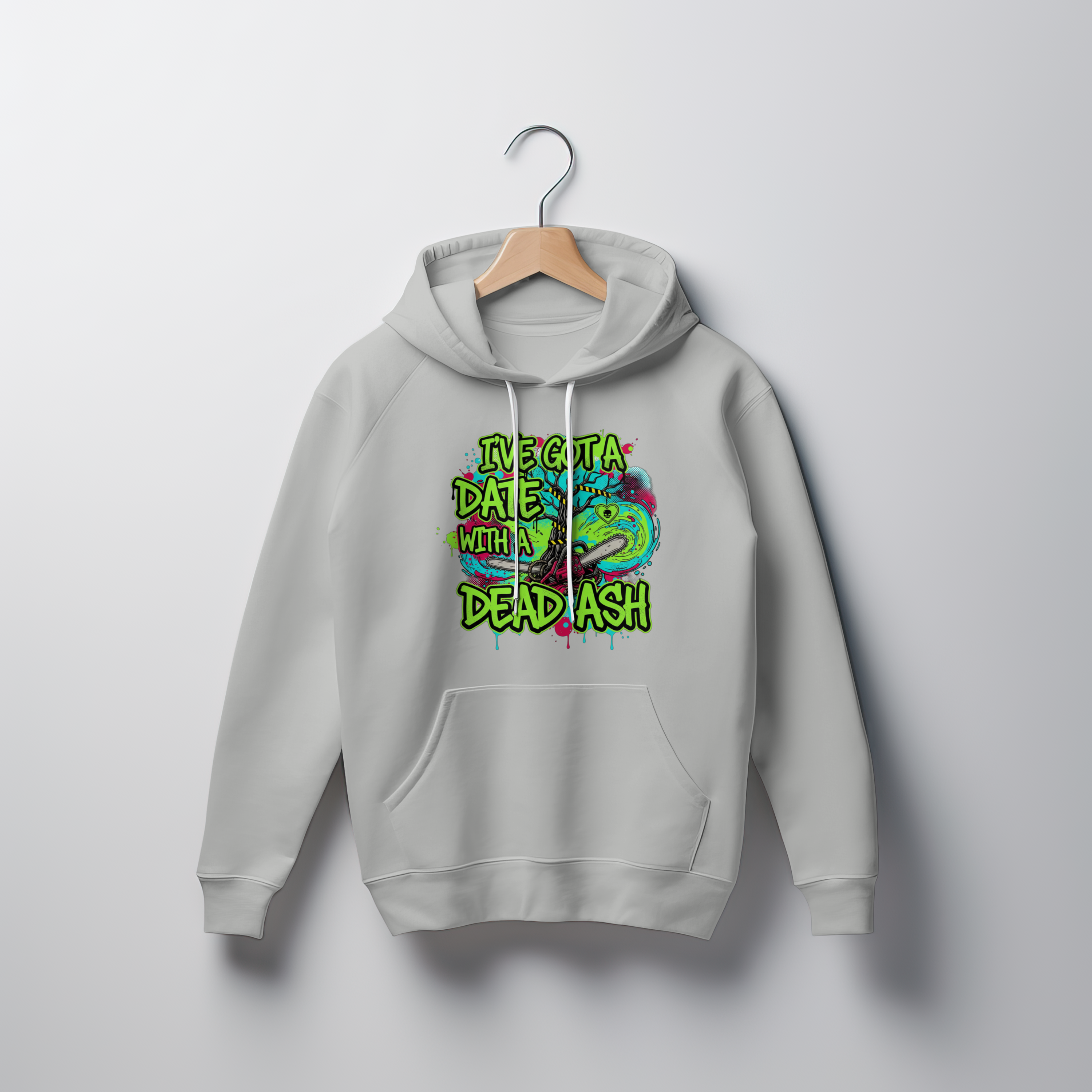 Funny Tree Surgeon T‑Shirt – “I’ve Got a Date With a Dead Ash” Chainsaw Design