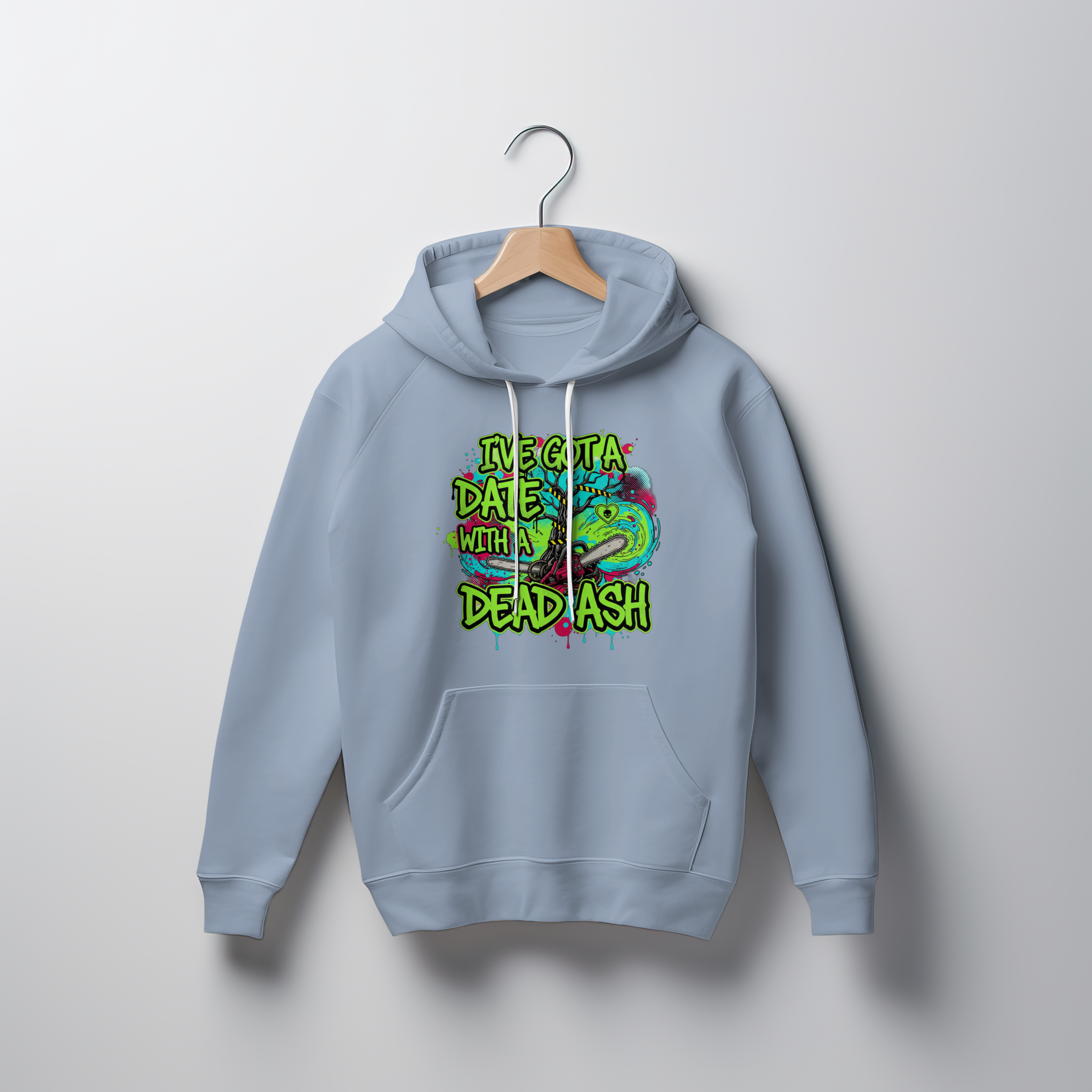 Funny Tree Surgeon T‑Shirt – “I’ve Got a Date With a Dead Ash” Chainsaw Design