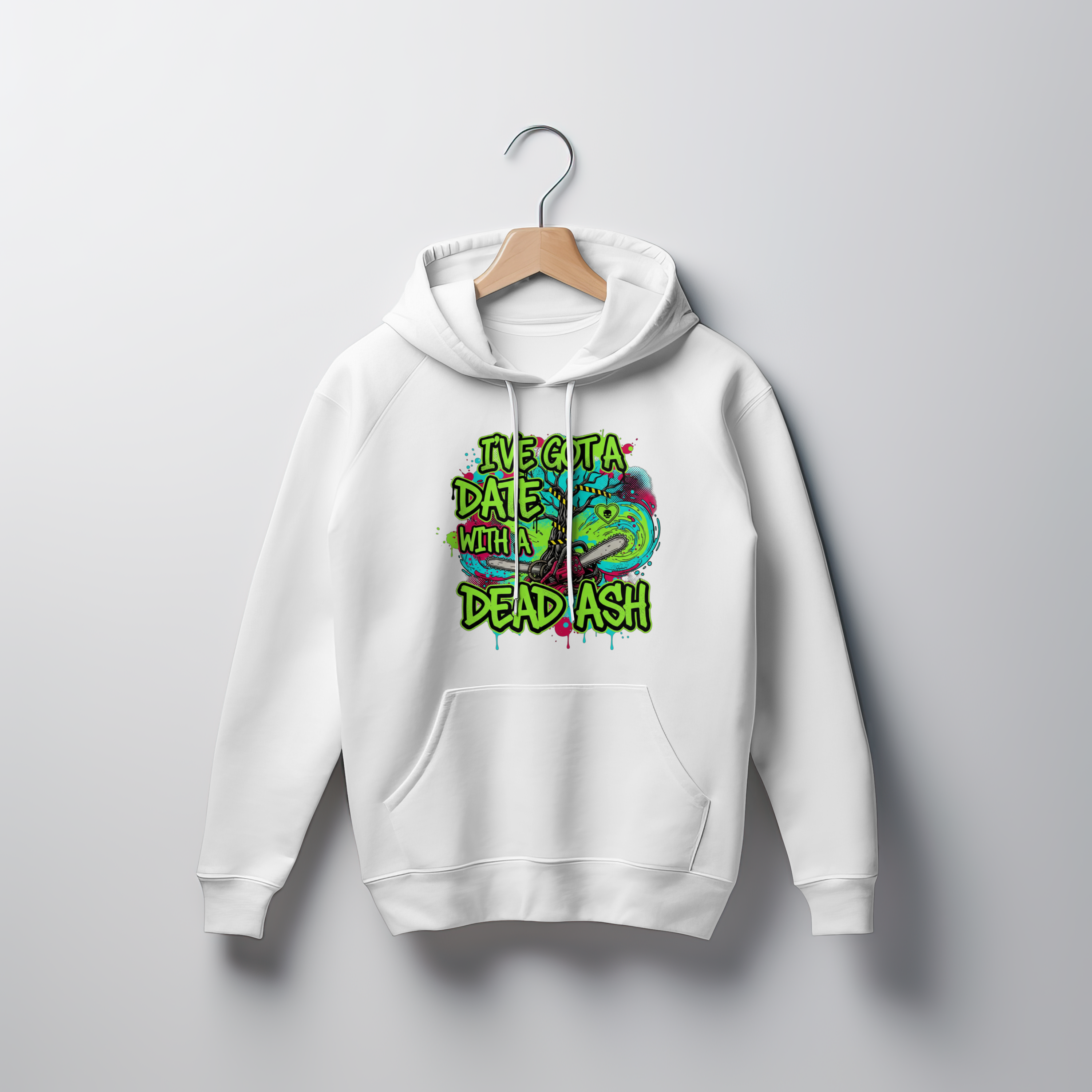 Funny Tree Surgeon T‑Shirt – “I’ve Got a Date With a Dead Ash” Chainsaw Design