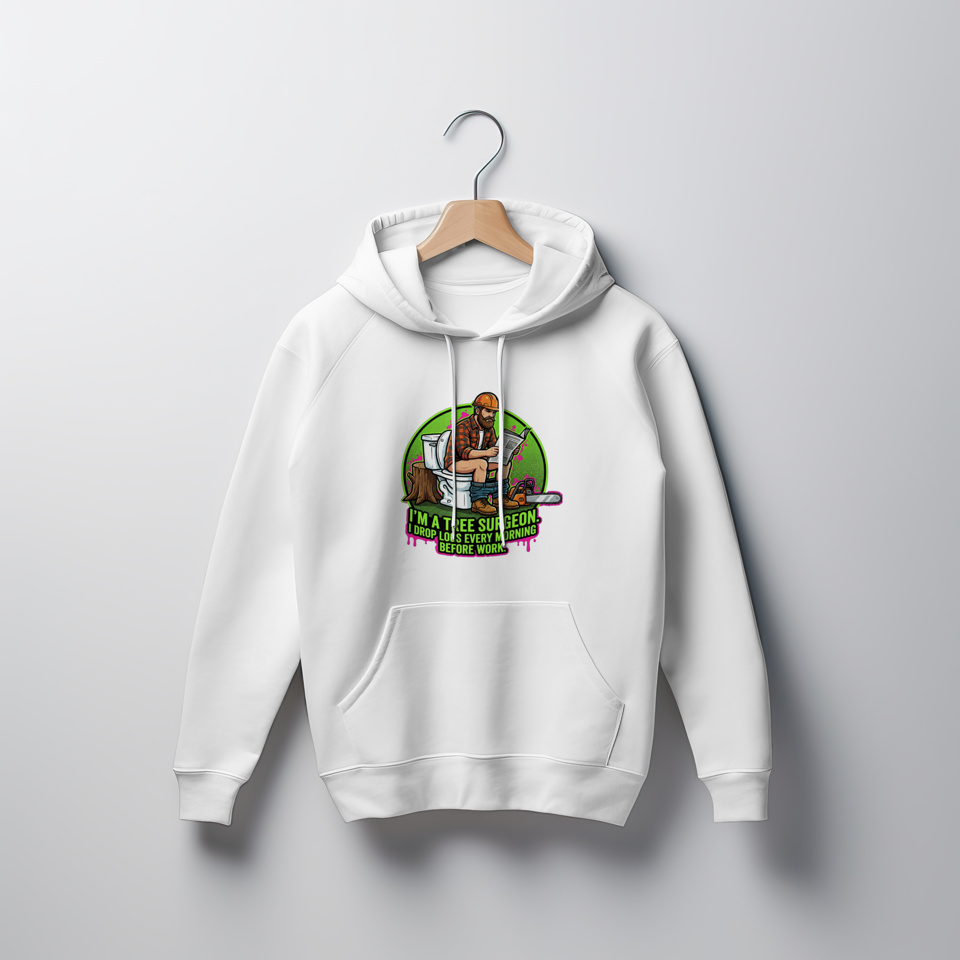 I’m A Tree Surgeon I Drop Logs Every Morning Funny T‑Shirt | Arborist Chainsaw Workwear Gift UK