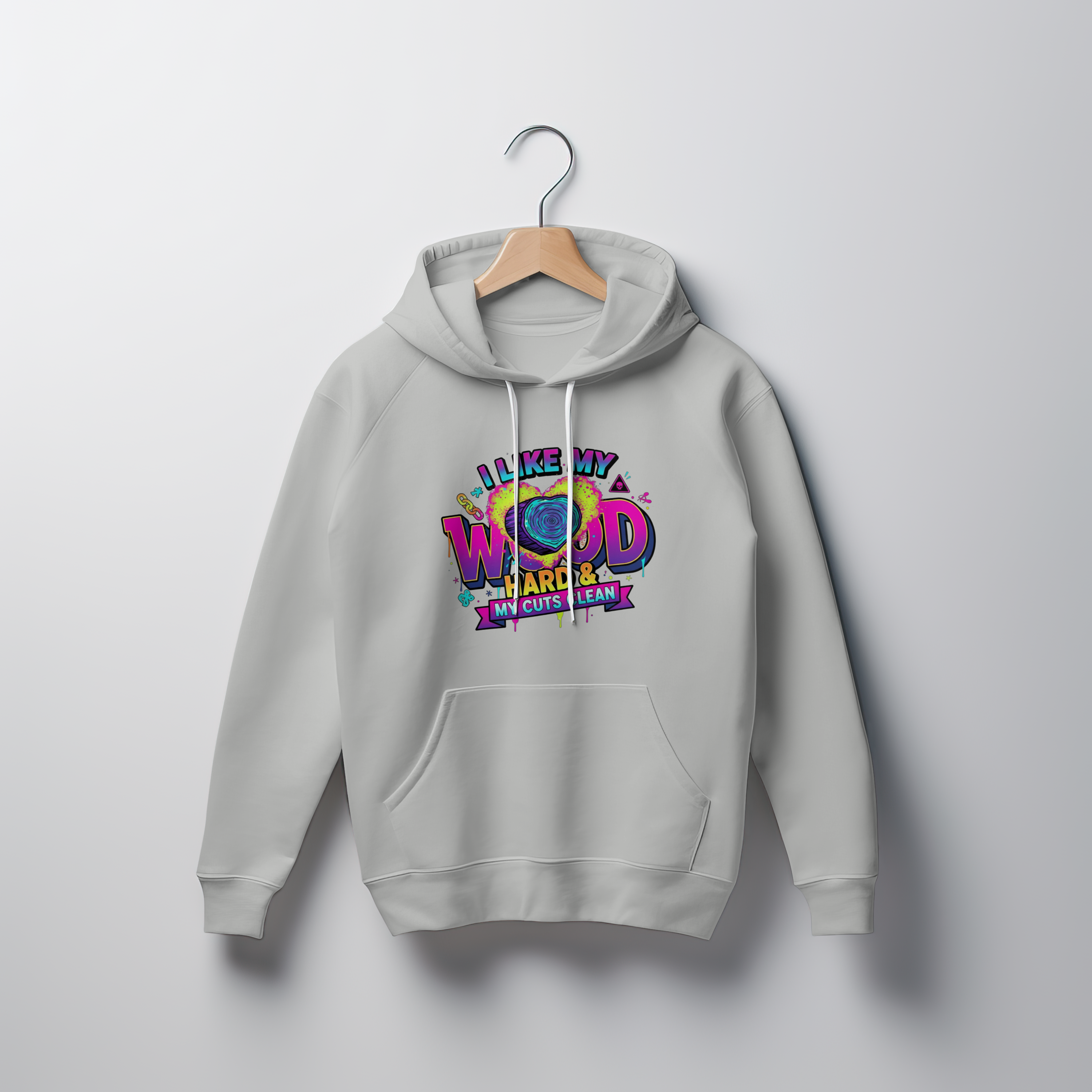 Funny Tree Surgeon T‑Shirt – “I Like My Wood Hard & My Cuts Clean” (Arborist Banter)