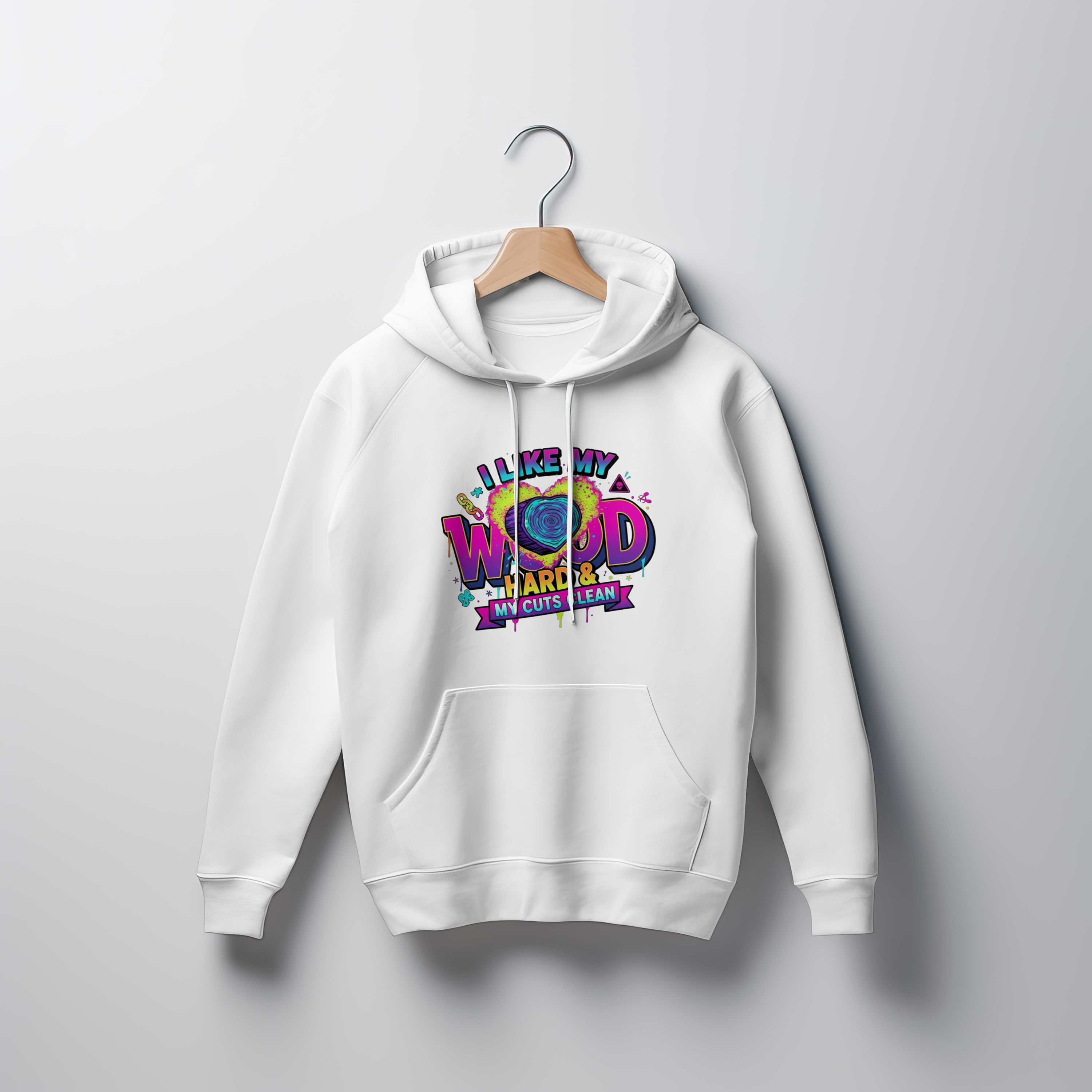 Funny Tree Surgeon T‑Shirt – “I Like My Wood Hard & My Cuts Clean” (Arborist Banter)