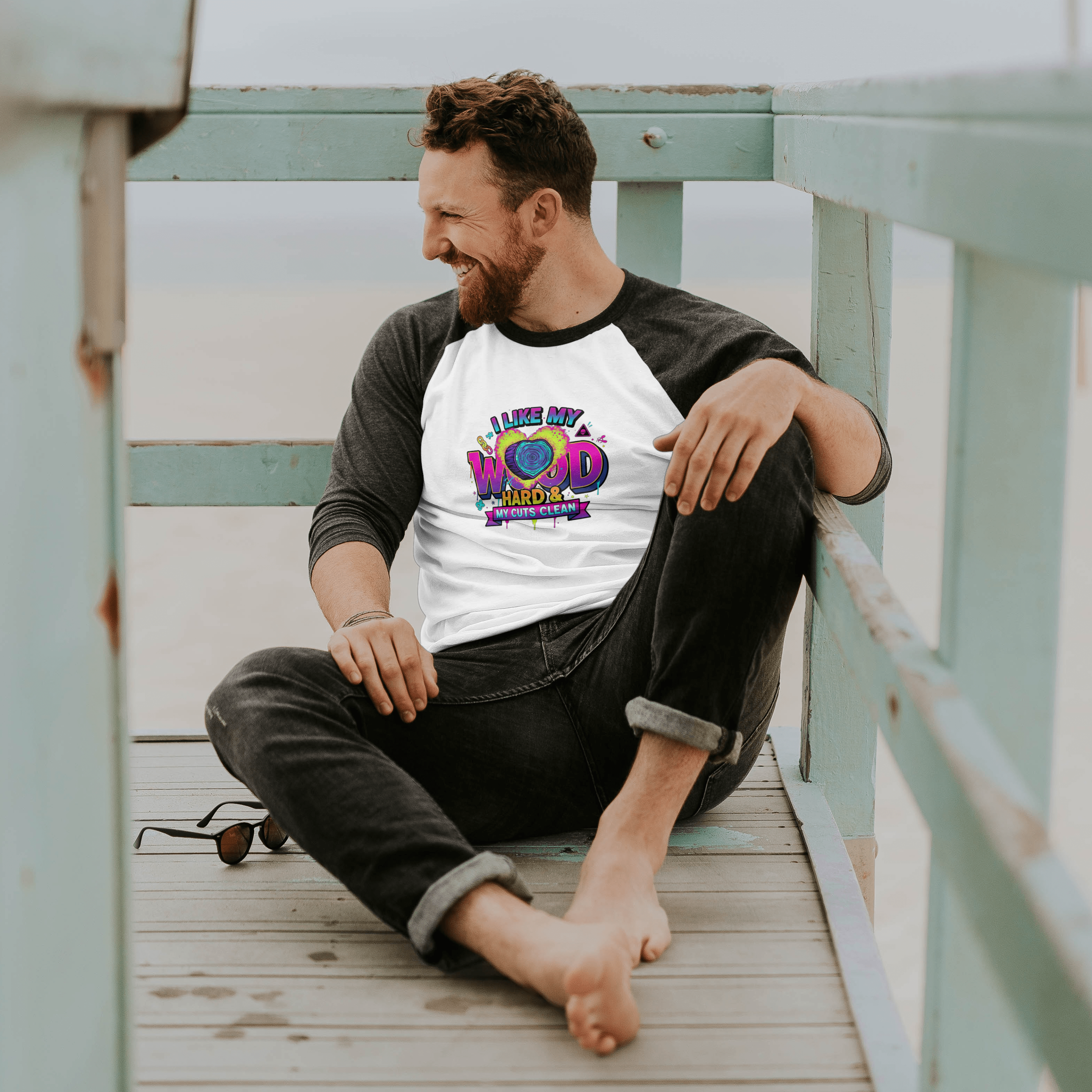 Funny Tree Surgeon T‑Shirt – “I Like My Wood Hard & My Cuts Clean” (Arborist Banter)